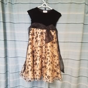 Rare Editions girl's size 7 black and gold dress